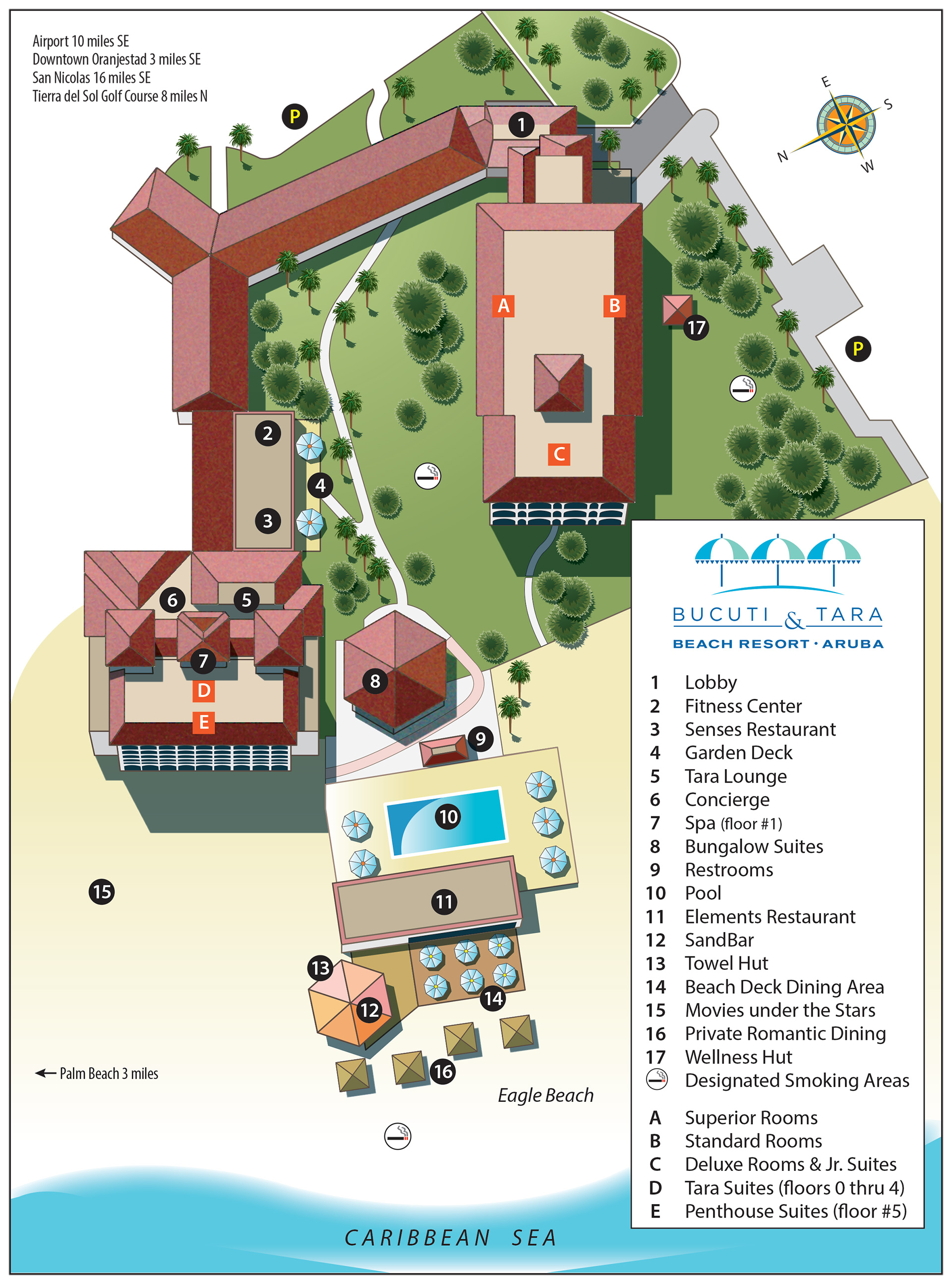 Property Map - Bucuti & Tara Beach Resort