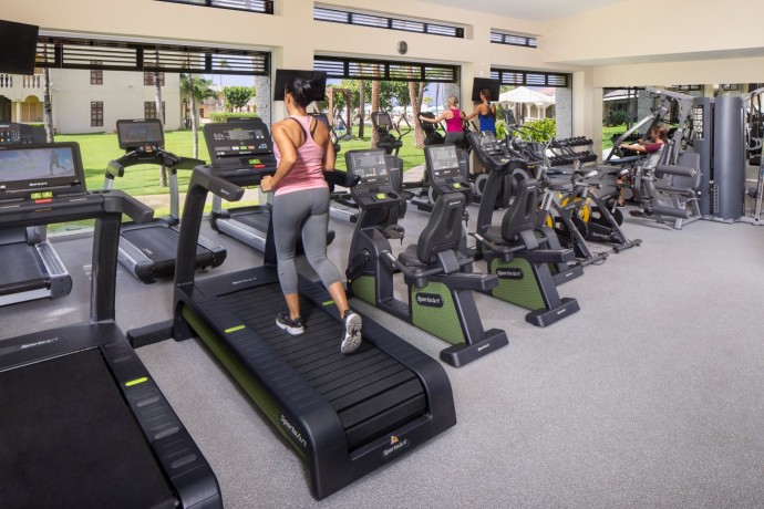 Fitness room with human powered equipment