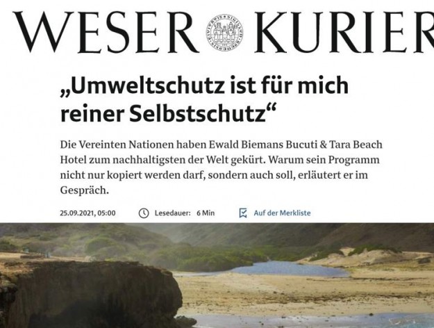 Weser Kurier -  Das nachhaltigste Hotel der Welt