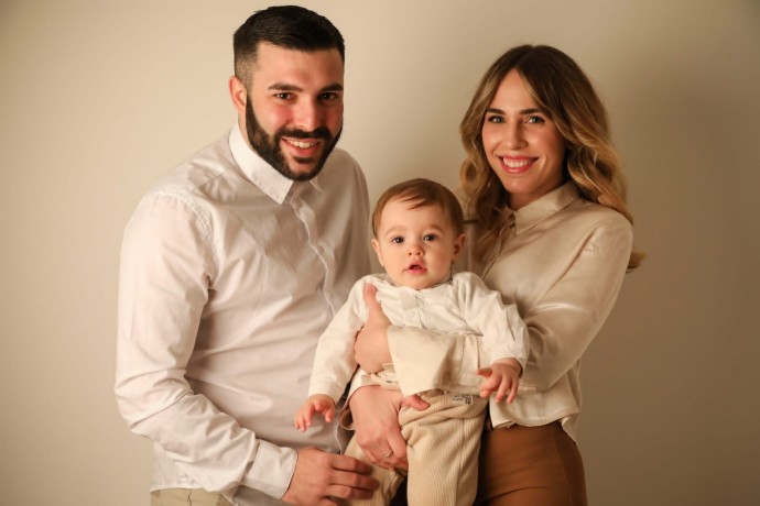 This is Flavio & Matilde Russo now with Tomasso, an adorable Bucuti Baby