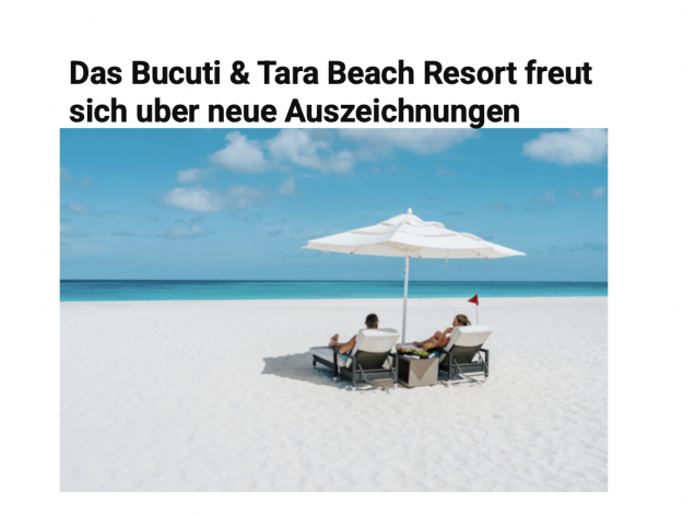 Das Bucuti & Tara Beach Resort freut sich über neue Auszeichnungen